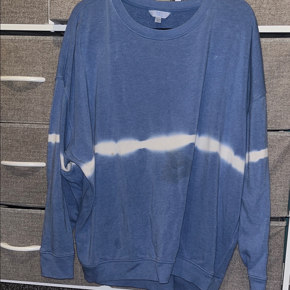 Time and Tru Blue and White Long Sleeve Tee